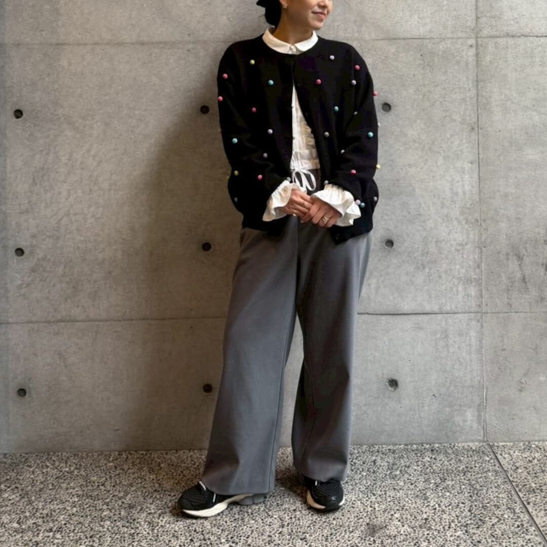 マルチドットムースカーディガン(BLACK) | CARDIGAN | UN MINOU