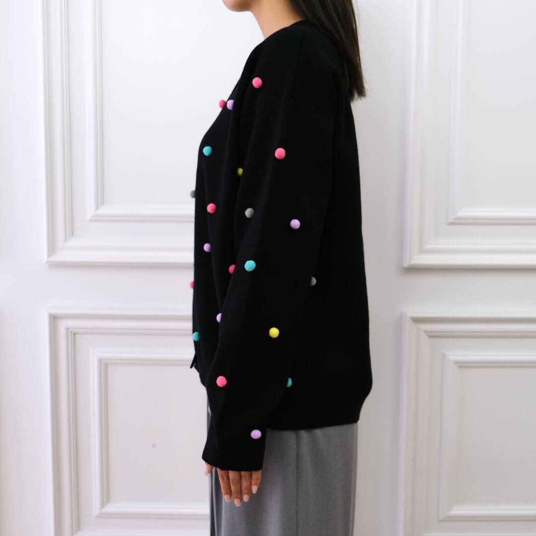 マルチドットムースカーディガン(BLACK) | CARDIGAN | UN MINOU