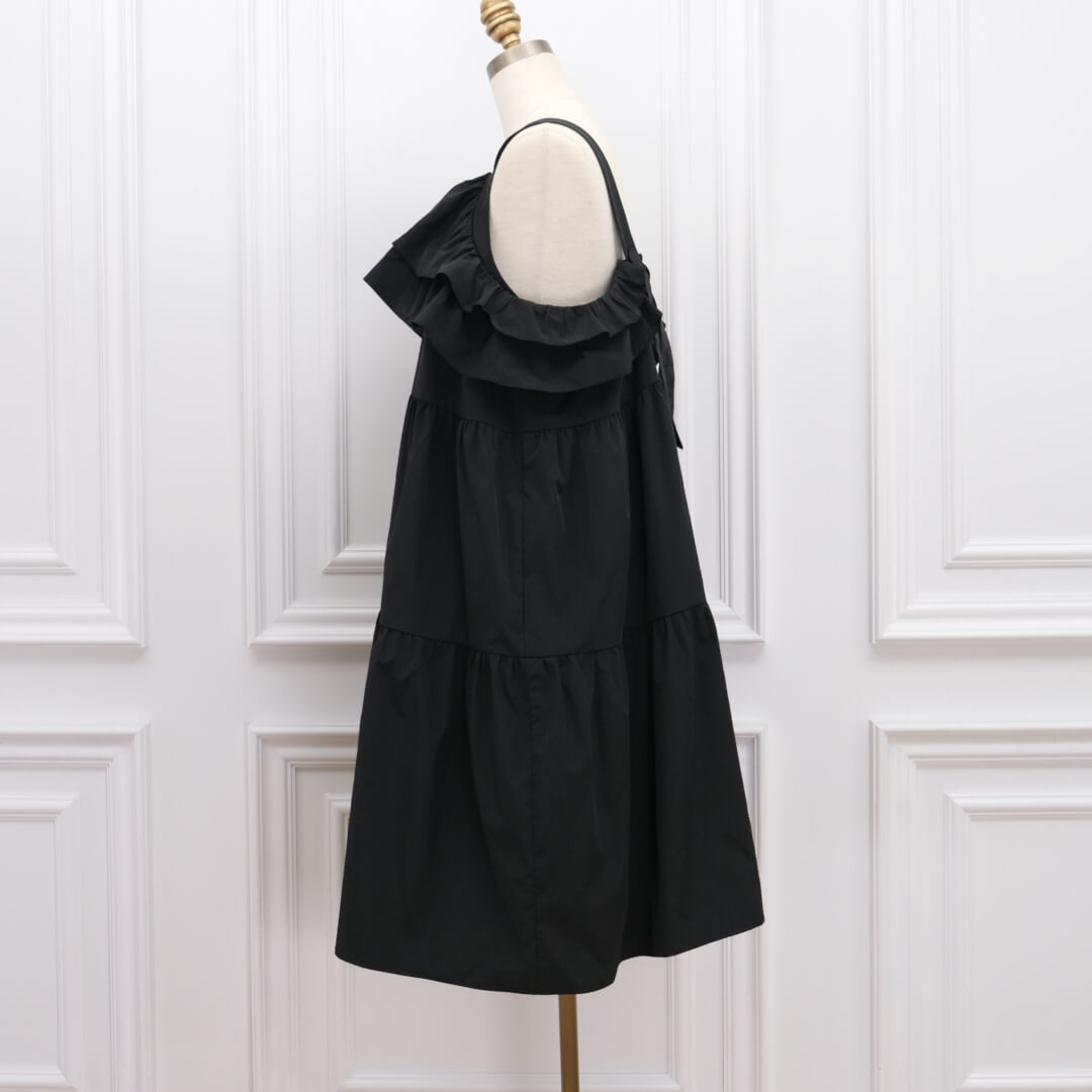 Double Frill Jumper Dress(BLACK)