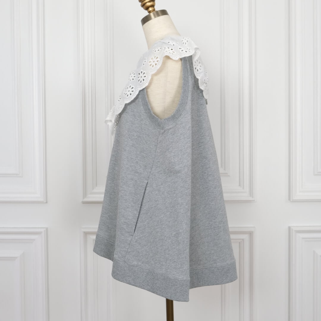 アンミヌ　UNMINOU レースカラーベスト レースカラーベスト(GRAY) | すべての商品 | UN MINOU