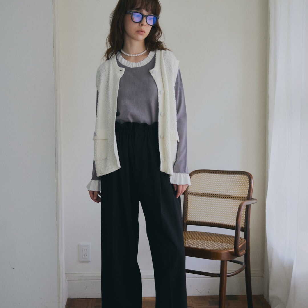 【完売商品】美品YLEVE エクストラ ファインメリノウール ニットベスト白 nofl】ウールニット前あきベスト 644001850 | ナチュラル服通販