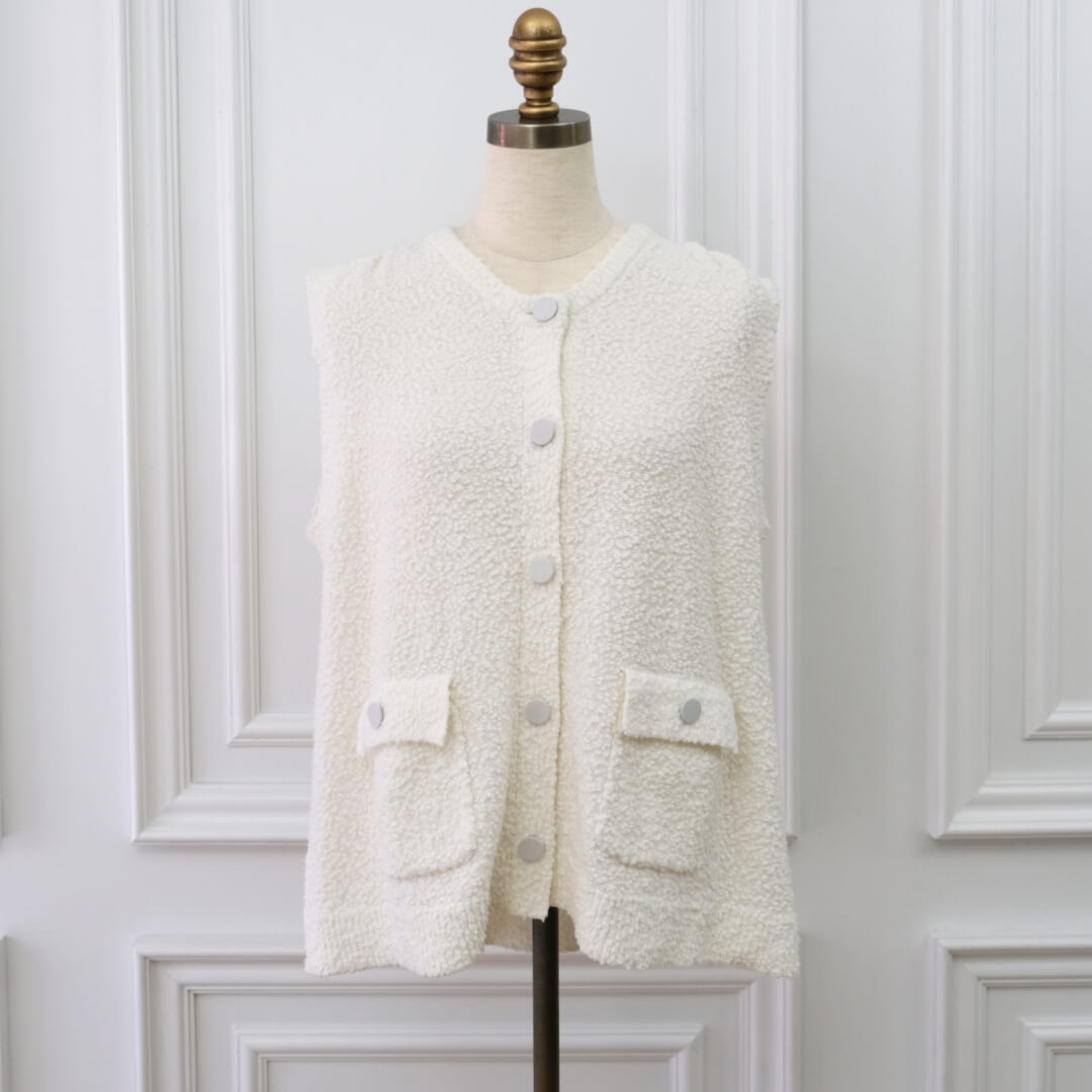 スラブニットベスト(WHITE) | TOPS | UN MINOU