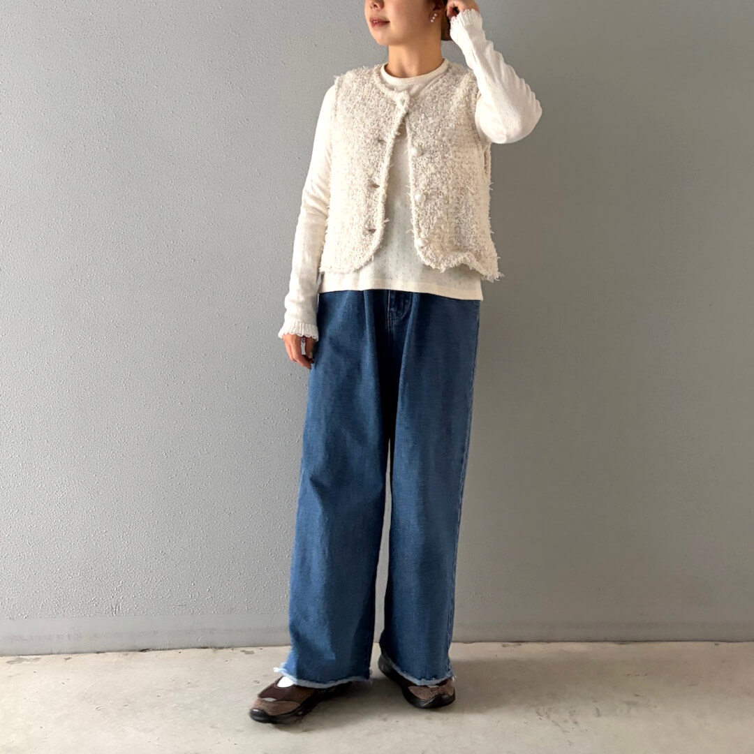 Classic Knit Vest(WHITE) | すべての商品 | UN MINOU