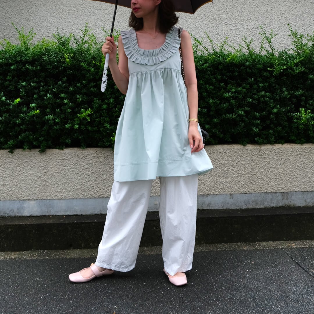 ラウンドフリルネックチュニック(MINTGREEN) | すべての商品