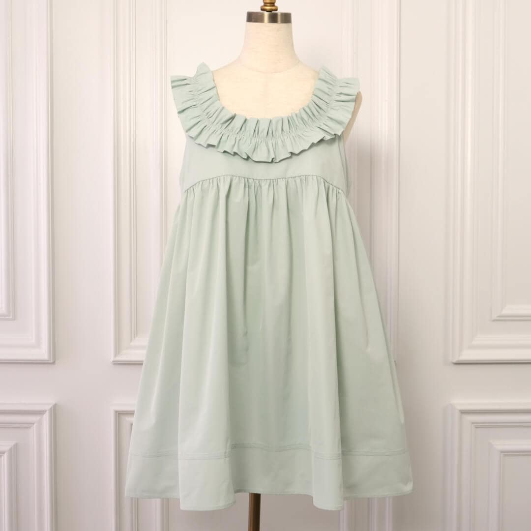 24時間限定タイムセール ラウンドフリルネックチュニック(MINTGREEN) | すべての商品 トップス