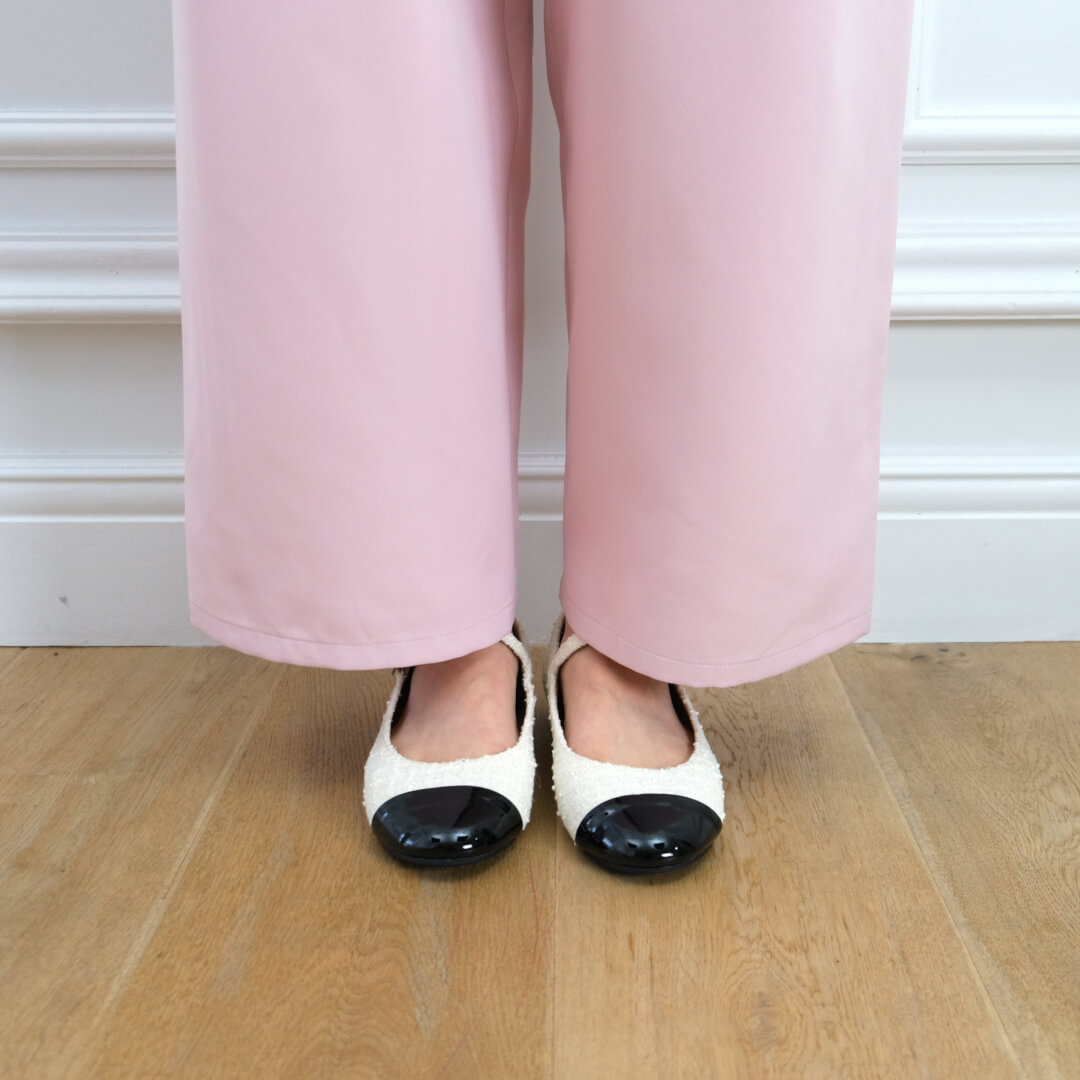 Smooth Tuck Pearl Pants(PINK)