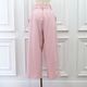 Smooth Tuck Pearl Pants(PINK)