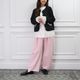 Smooth Tuck Pearl Pants(PINK)
