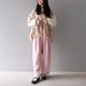 Smooth Tuck Pearl Pants(PINK)