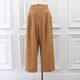 Smooth Tuck Pearl Pants(CAMEL)