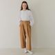 Smooth Tuck Pearl Pants(CAMEL)