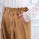 Smooth Tuck Pearl Pants(CAMEL)