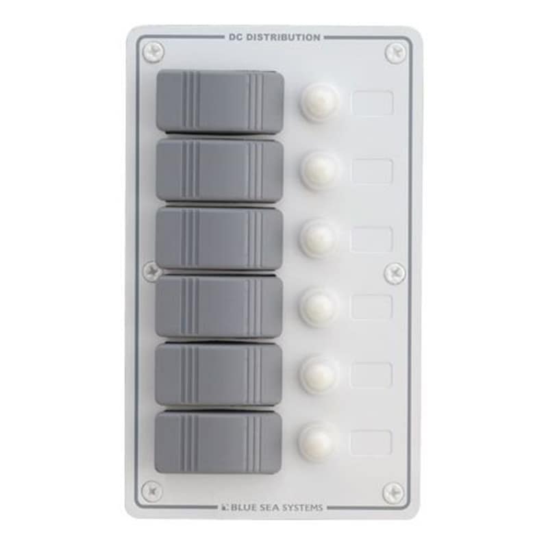 BLUE SEA ブルーシー 防水サーキットブレーカーパネル 縦型6連 / 8273