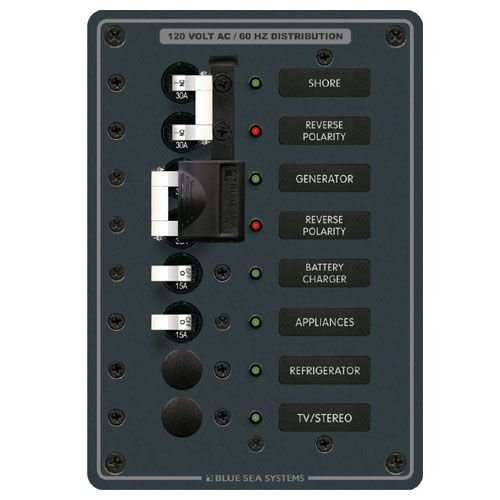 ボート 船舶 スイッチパネル ACサーキットブレーカー付きパネル 8467 ブルーシー BLUESEA