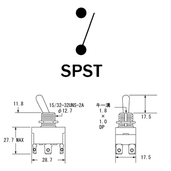 【ユニマットマリン｜トグルスイッチ通販】トグルスイッチ シングルポール SPST 4151 ONOFF ブルーシー BLUE SEA