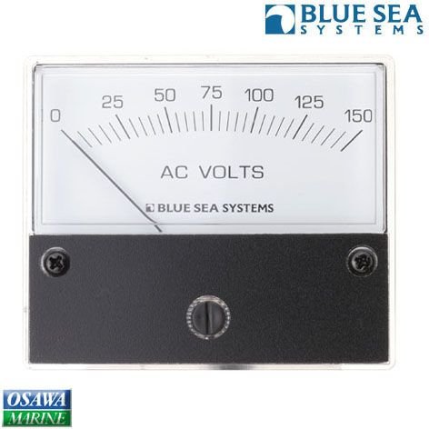 電圧計 交流100Ｖ用 ボルトメーター 夜間照明付  ブルーシー BLUE SEA|ボート電装品|ボート用品・船舶用品