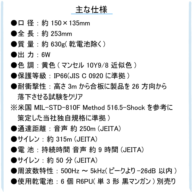 ユニマットマリン｜メガホン通販】＜メーカー直送＞レイニーメガホン