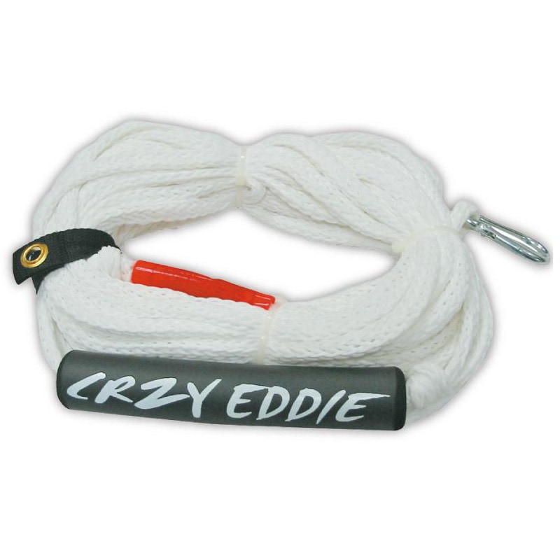CRAZY EDDIE トーイングロープ 1～2人用 φ10mm×21m / ステンレスフック付き トーイングチューブ 水上バイク ロープ