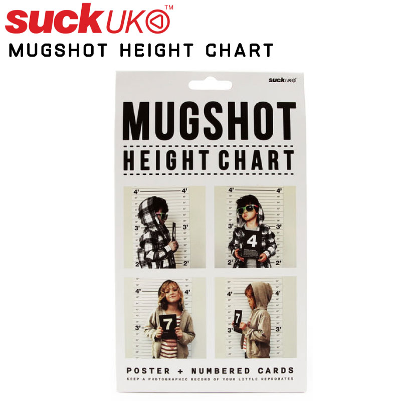 <取り寄せ> SUCK UK MUGSHOT HEIGHT CHART マグショット / 身長表 ポスター