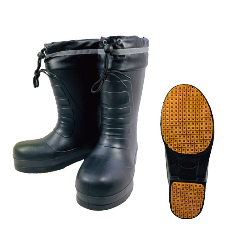 【選択あり】日進ゴム HyperV STUDLESS BOOTS ハイパーV スタッドレスブーツ SSV-77 / 長靴 雪 氷 防寒 ブラック 3S SS S M L LL 3L