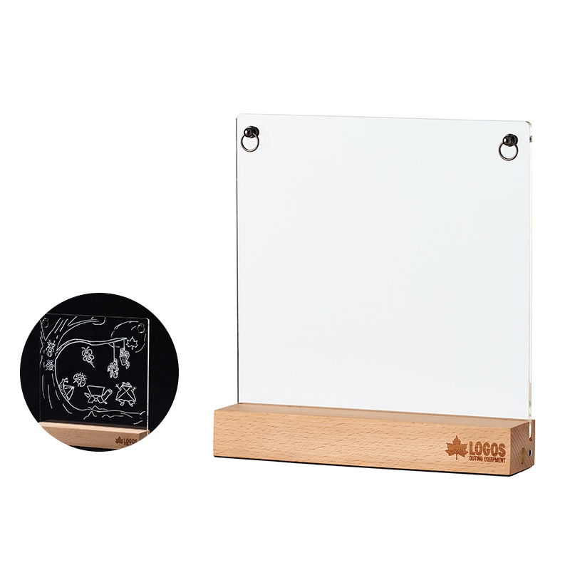 LOGOS ロゴス 光るお絵描きプレート 74175635 / 蓄電式アクリルボード