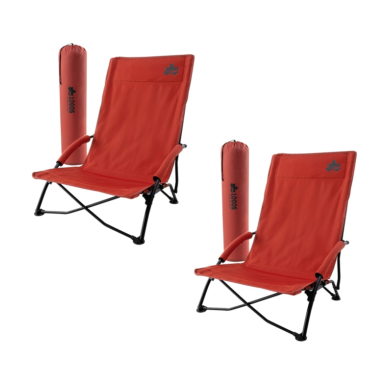 ロゴス LOGOS 難燃BRICK・キングあぐらチェア×2点セット 8629BD008 / 椅子 キャンプ レッド