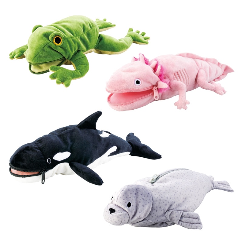 【選択あり】 セトクラフト 生き物 ペンケース 全4種 / カエル ウーパールーパー アザラシ シャチ
