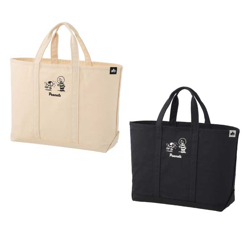 【選択あり】LOGOS ロゴス SNOOPY スヌーピー（PEANUTS 75years) トートバッグ /　オフホワイト ブラック 37500409 37500419