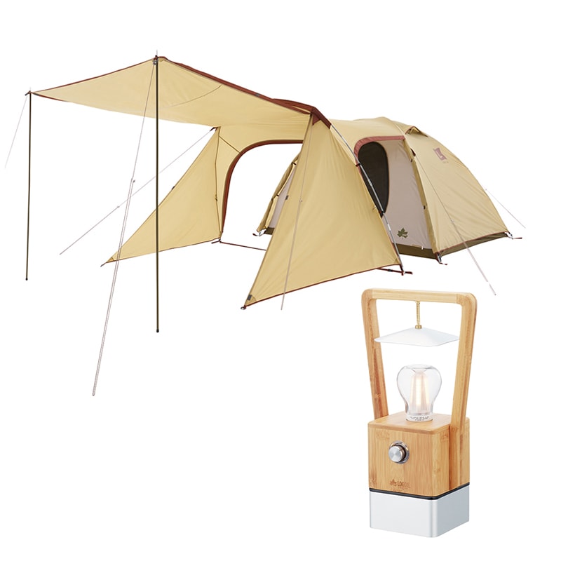 【LOGOS 当店オリジナル2点セット】 Fes Breeze 2ルーム L-BC 71201093/ Bamboo ゆらめき かぐやランタン 74175017