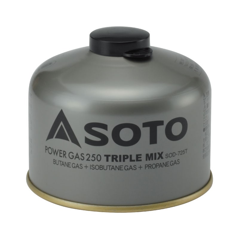 SOTO パワーガス250トリプルミックス SOD-725T|ボンベ OD缶 耐圧容器 高品質 3種混合ガス 登山 雪山 トレッキング