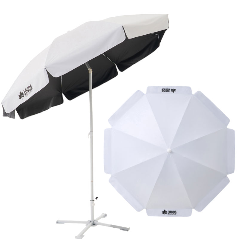 LOGOS（ロゴス）ソーラーブロック・テラスパラソル AL220US｜67101047 UV-CUT 遮光100% 遮熱 風に強い 角度調整