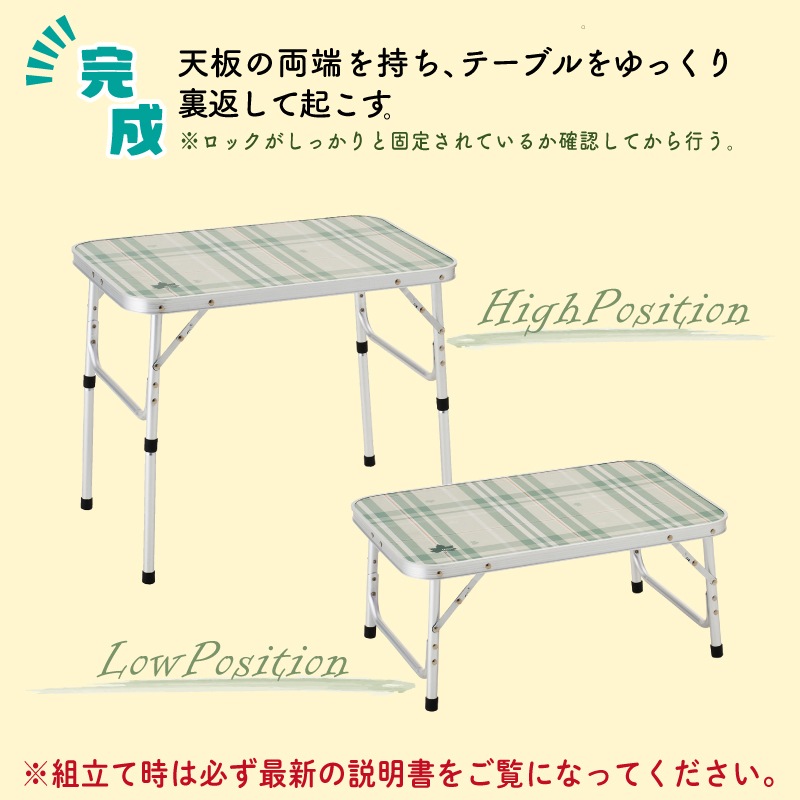 LOGOS ロゴス ソリッドテーブル 6040 / 73511001 アウトドアテーブル 2段階調整 コンパクト 軽量 アルミフレーム 組立て