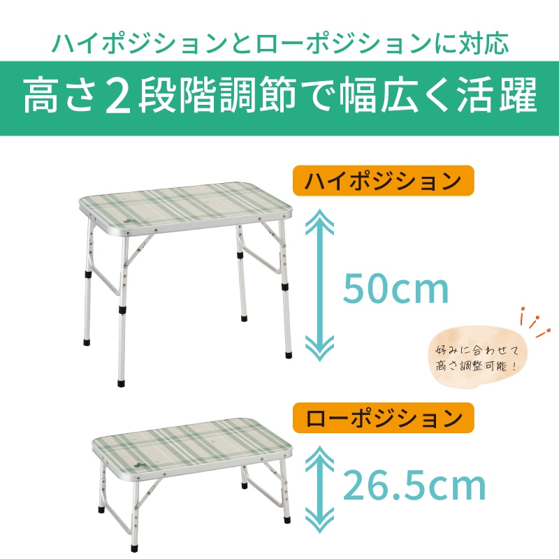 LOGOS ロゴス ソリッドテーブル 6040 / 73511001 アウトドアテーブル 2段階調整 コンパクト 軽量 アルミフレーム 組立て