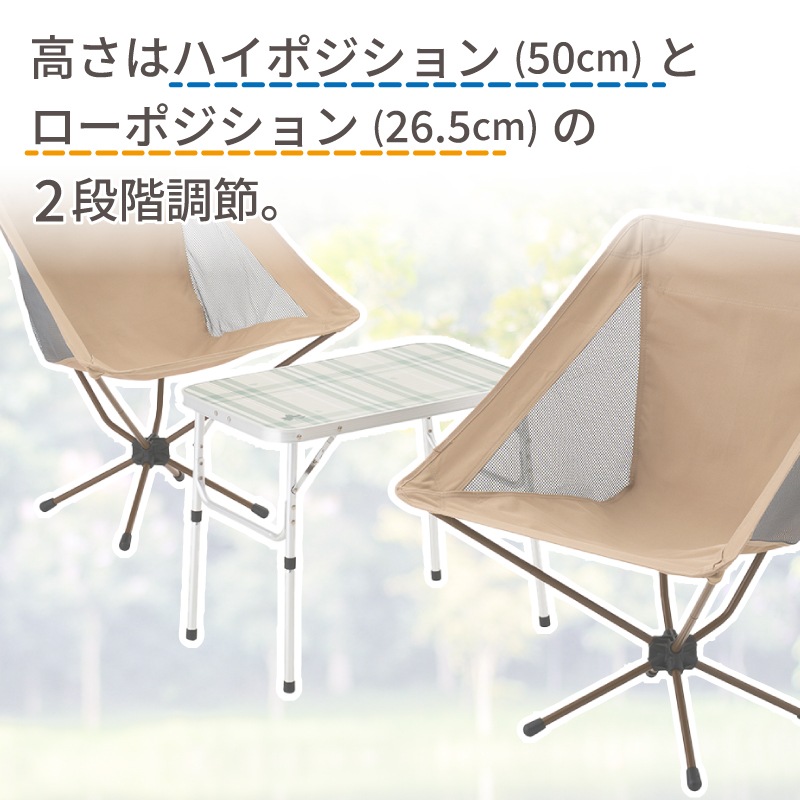 LOGOS ロゴス ソリッドテーブル 6040 / 73511001 アウトドアテーブル 2段階調整 コンパクト 軽量 アルミフレーム 組立て