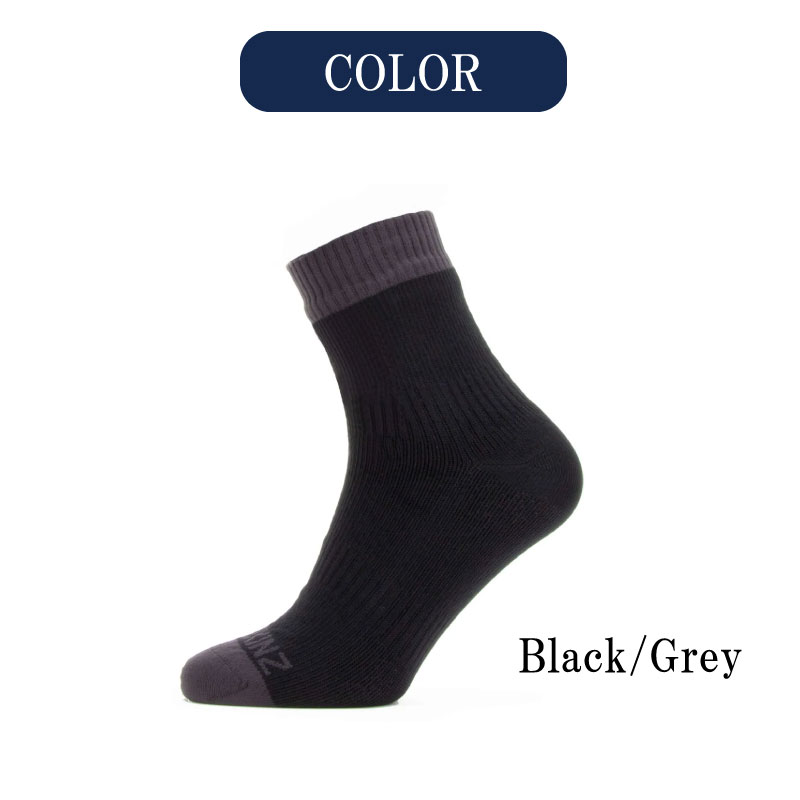 <取り寄せ>【選択あり】 Seal Skinz シールスキンズ Warm Weather Ankle Length Sock 11100054-1100 / Black Grey S-XL 完全防水 靴下 ソックス
