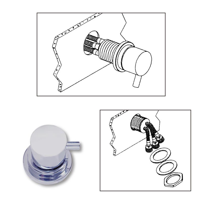 ミキシングタップ 開閉バルブ / キャンピングカー ボート 水周り 水道 蛇口 温水 冷水