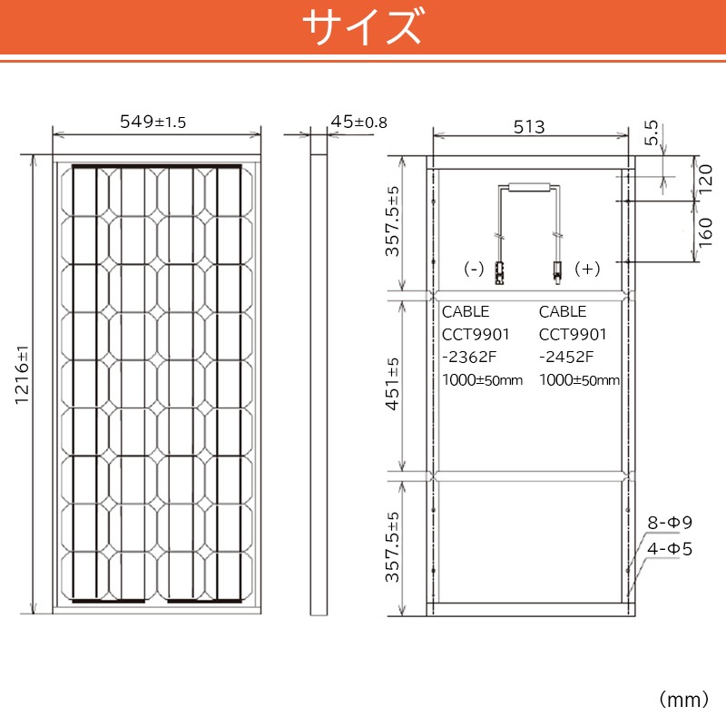 <メーカー直送> 電菱 DENRYO 重塩害仕様ソーラーパネル 12V DBG100-12 / 太陽電池モジュール 太陽光 アルミフレーム 防水