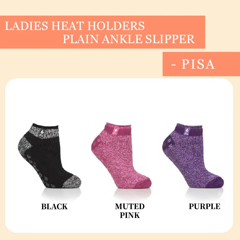 【選択あり】HEAT HOLDERS ヒートホルダーズ サーマルソックス PLAIN ANKLE SLIPPER PISA レディース 22.5cm～26.5cm BSLHH498G1 / 靴下 暖かい 防寒 保温