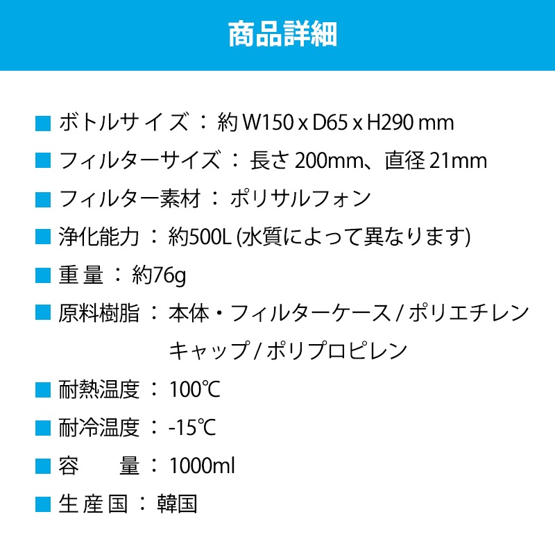 vapur ヴェイパー アンチボトル マイクロフィルターセット 1L/ ブラックアウト