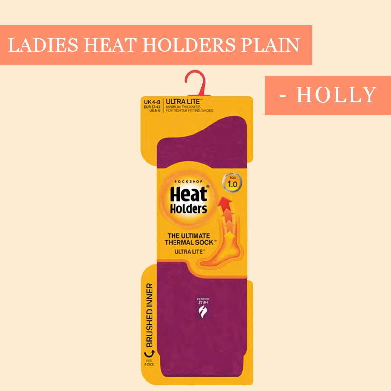 【選択あり】HEAT HOLDERS ヒートホルダーズ サーマルソックス ULTRA LITE PLAIN HOLLY レディース 22.5cm～26.5cm UTLHH201 / 靴下 暖かい 防寒 保温