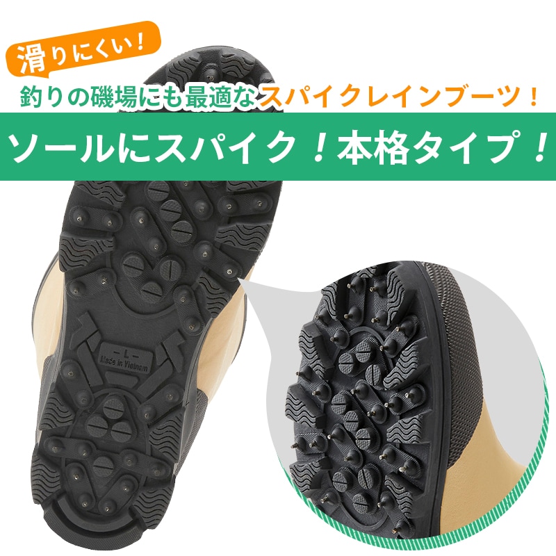 【選択あり】ロゴス CAMP LOGOS スパイクレインブーツ 全3色 ユニセックス / ネイビー サンド カーキ M L LL XL 長靴 