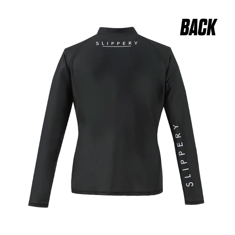 【選択あり】 SLIPPERY スリッパリー JPD4 MENS RASH GUARD F ZIP BK / M L XL ブラック ラッシュガード