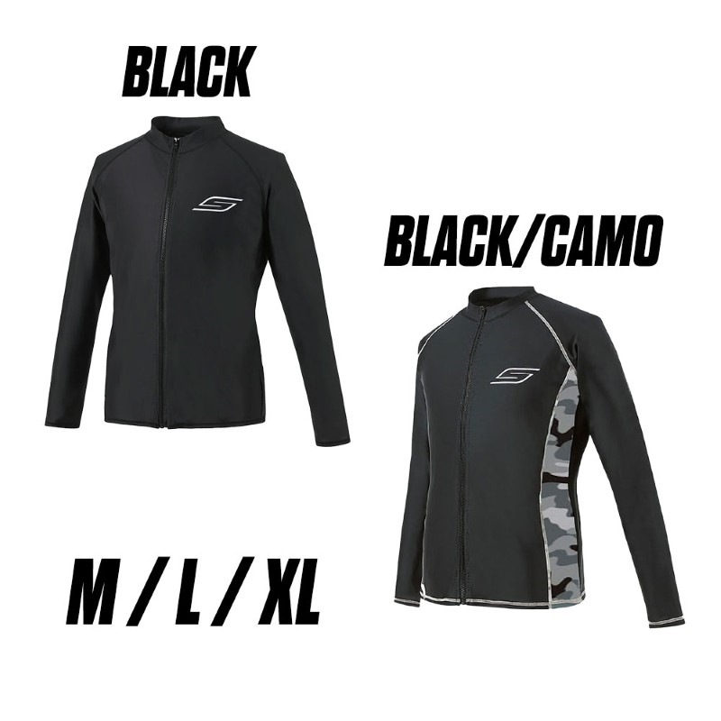 【選択あり】 SLIPPERY スリッパリー JPD4 MENS RASH GUARD F ZIP BK / M L XL ブラック ラッシュガード