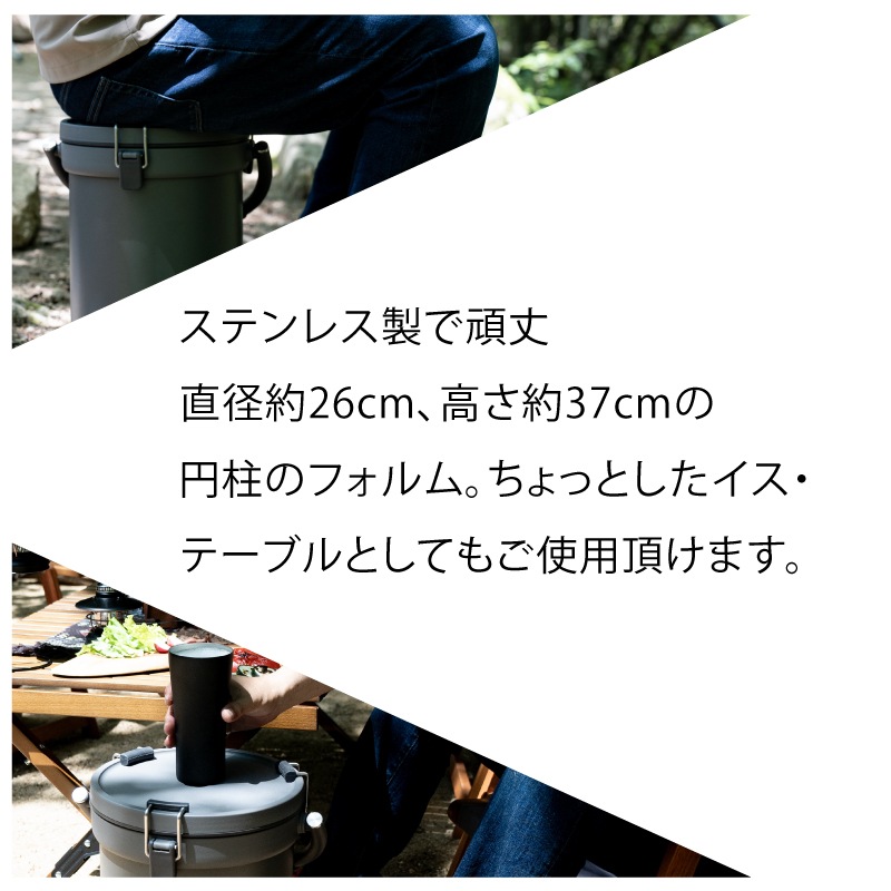 Peacock クーラーバケット IGN-100 / ダークグレー 魔法瓶 クーラーボックス 保冷 保温