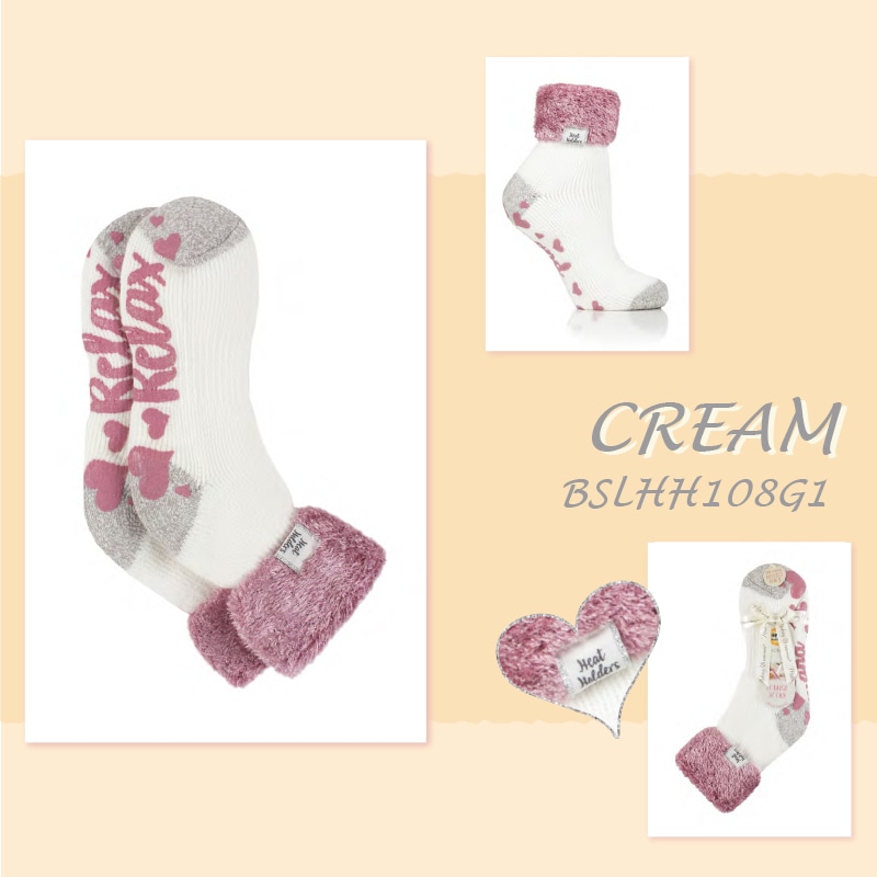 【選択あり】HEAT HOLDERS ヒートホルダーズ サーマルソックス LOUNGE SOCKS EATHER TURN OVER CUFF レディース 22.5cm~26.5cm BSLHH105G1 / 靴下 暖かい 防寒 保温