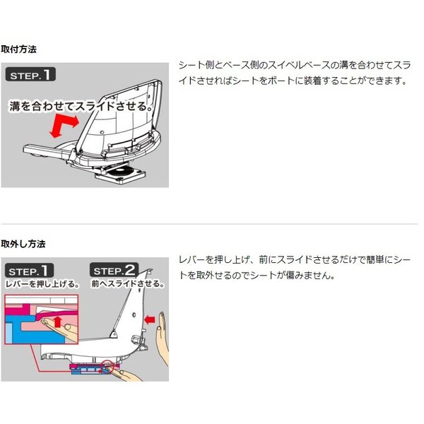 BMO JAPAN リムーバブル スイブルベース / MA765-2 ボート 船 椅子 シート 取り外し簡単 回転