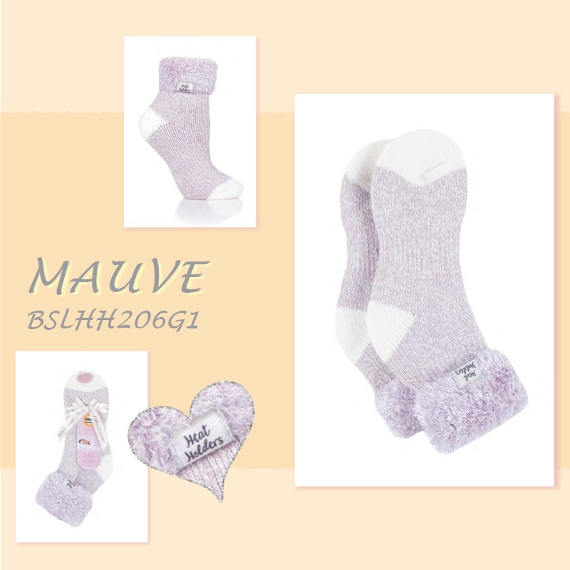 【選択あり】HEAT HOLDERS ヒートホルダーズ サーマルソックス SLEEP SOCKS FEATHER TURN OVER CUFF レディース 22.5cm～26.5cm BSLHH205G1 BSLHH206G1 / 靴下 暖かい 防寒 保温