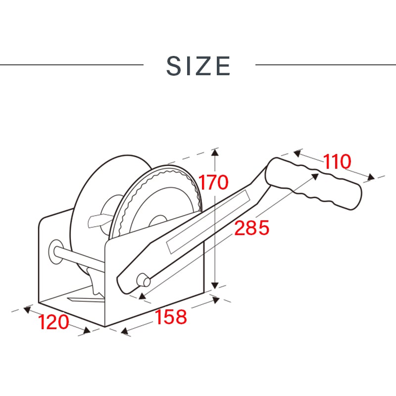 DUTTON ダットン トレーラー用 ハンドウィンチ DL2000