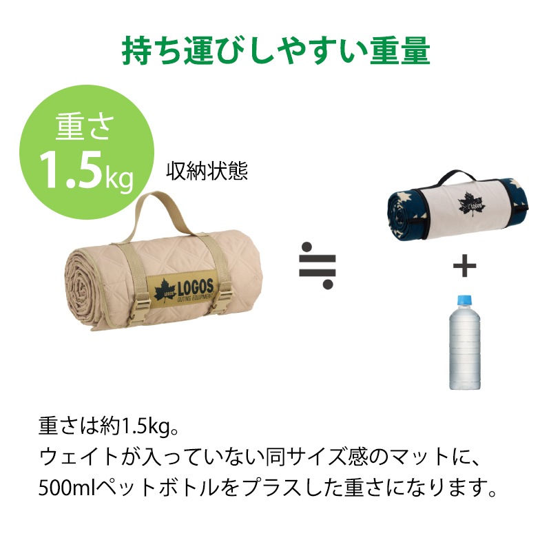 LOGOS ロゴス 風にも負けないレジャーシート（165×200cm・ウェイト入り） / 71809775 レジャーシート 大きい 収納　ピクニック