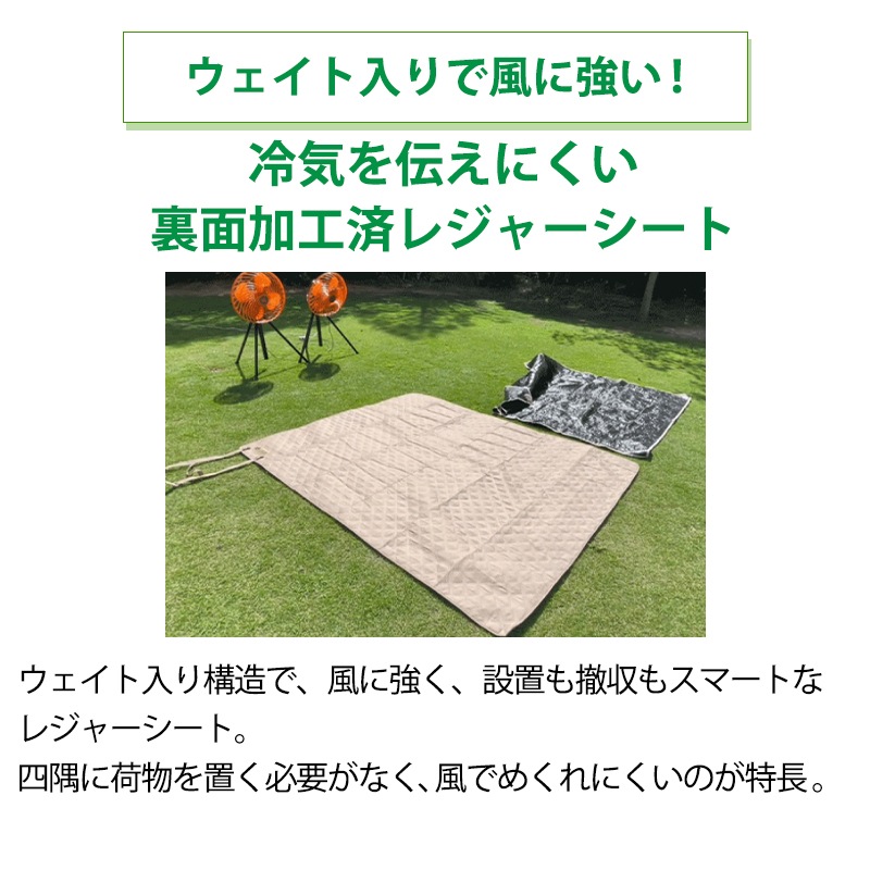 LOGOS ロゴス 風にも負けないレジャーシート（165×200cm・ウェイト入り） / 71809775 レジャーシート 大きい 収納　ピクニック